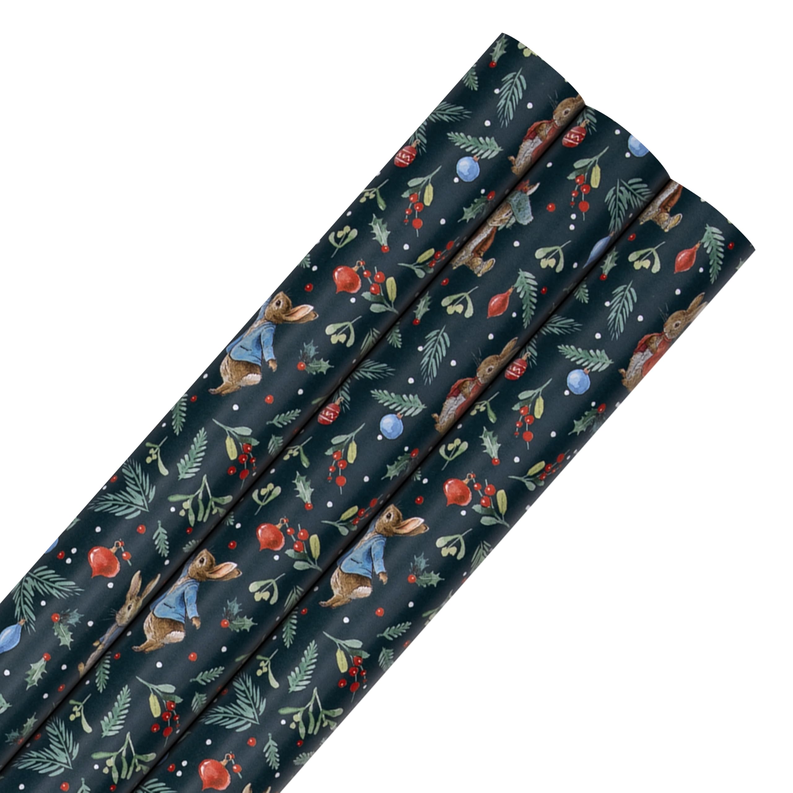 Hallmark 6M Wrapping Paper, Pack of 3, Peter Rabbit, 2M Each, Christmas