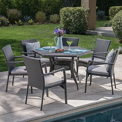 Amazon Com Christopher Knight Home Amethyst Outdoor 7 Piece