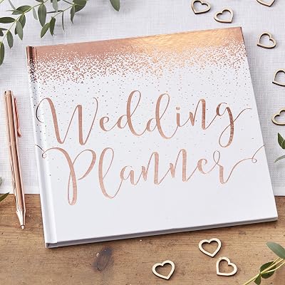 Ginger Ray White & Rose Gold Foiled Wedding Planner - 46 Pages