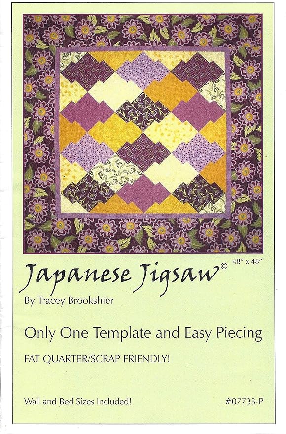 Japanese Jigsaw One Template and Easy Piecing Quilting