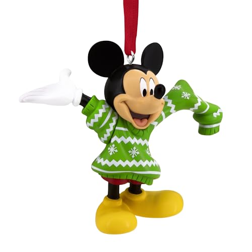 Hallmark Mickey Mouse and Oversized Jumper Hanging Ornament, Green, Disney