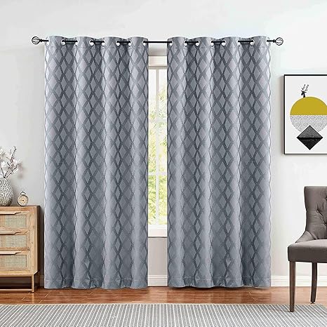 romantex cortinas opacas con aislamiento termico color gris oscurecimiento de habitacion cortinas largas de 95 7 in de largo para dormitorio de