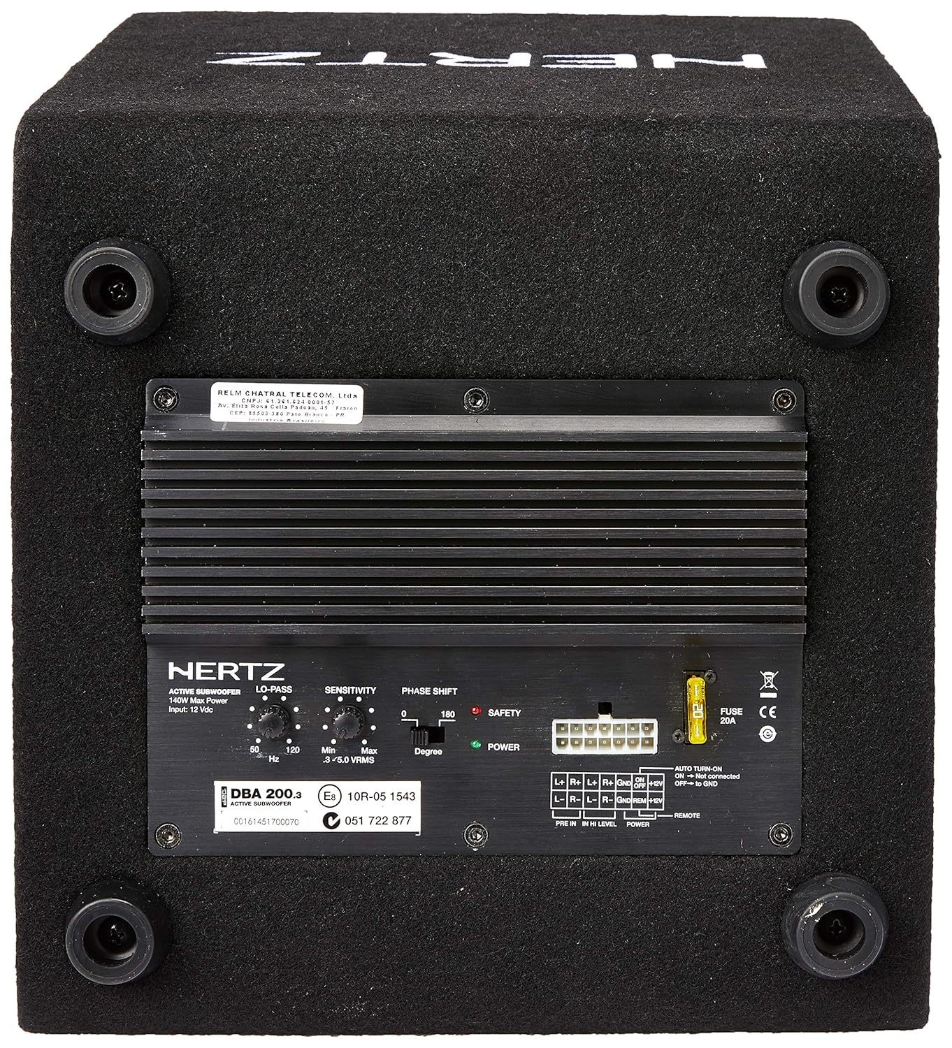 hertz woofer with amplifier for car