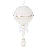 Hallmark Keepsake Christmas Ornament 2023, Baby's First Christmas, Porcelain Baby Rattle, Baby Gift