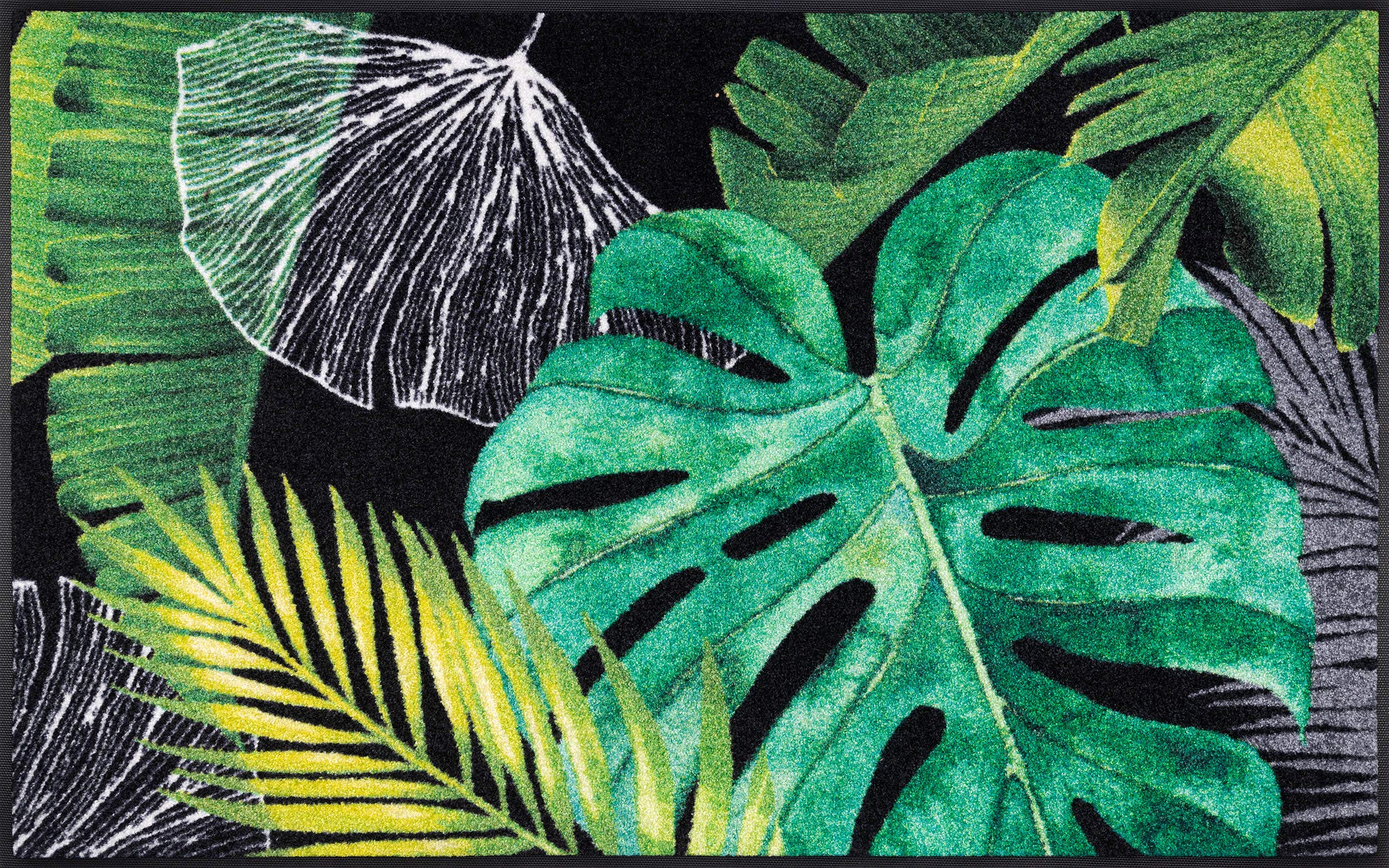 Wash+Dry Doormat, Polyamide Back: Nitrile Rubber, Green, 75 x 120 cm — image 1