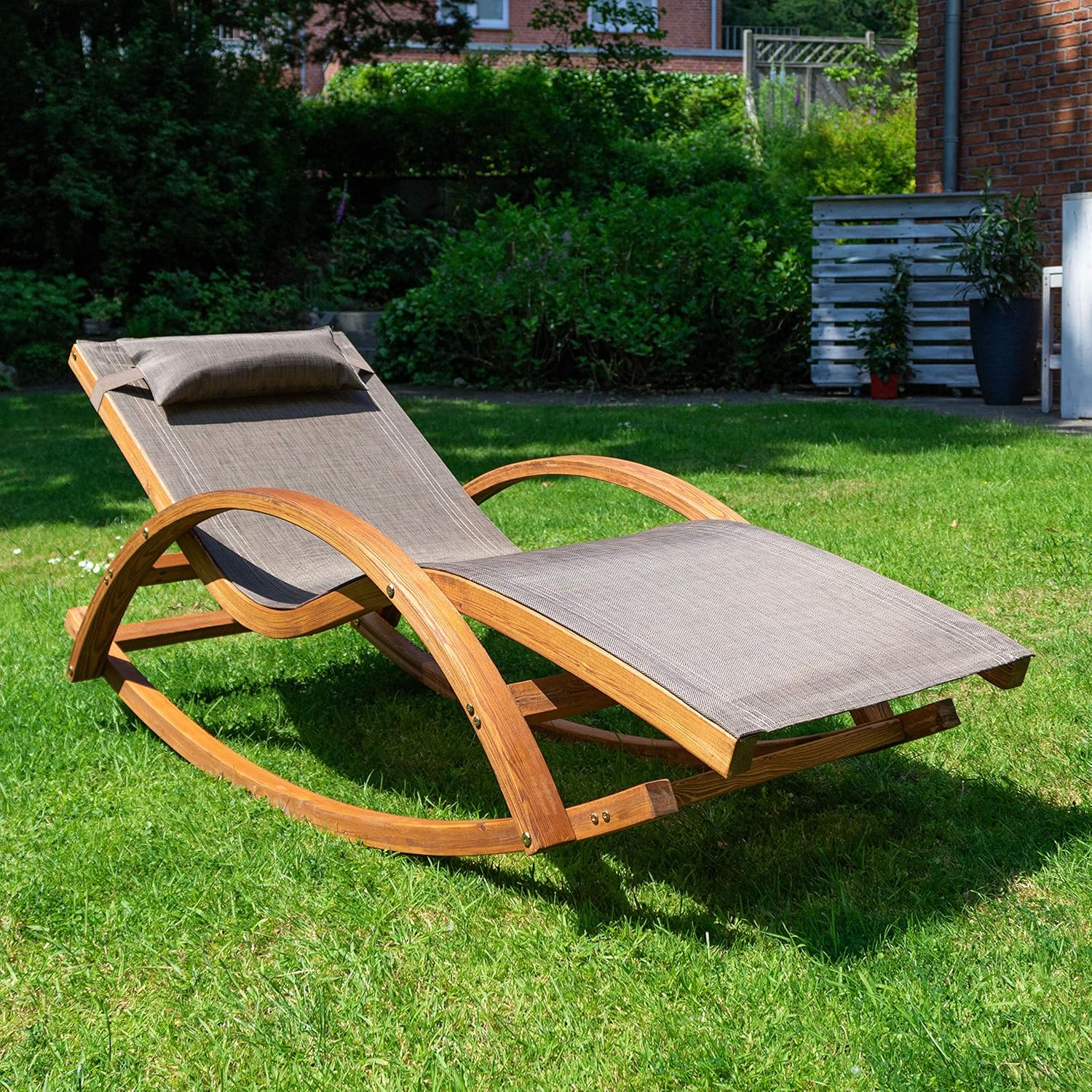 Stuhl mit Querlatten Ampel 24 Relax Schaukelstuhl Belo Relaxliege mit