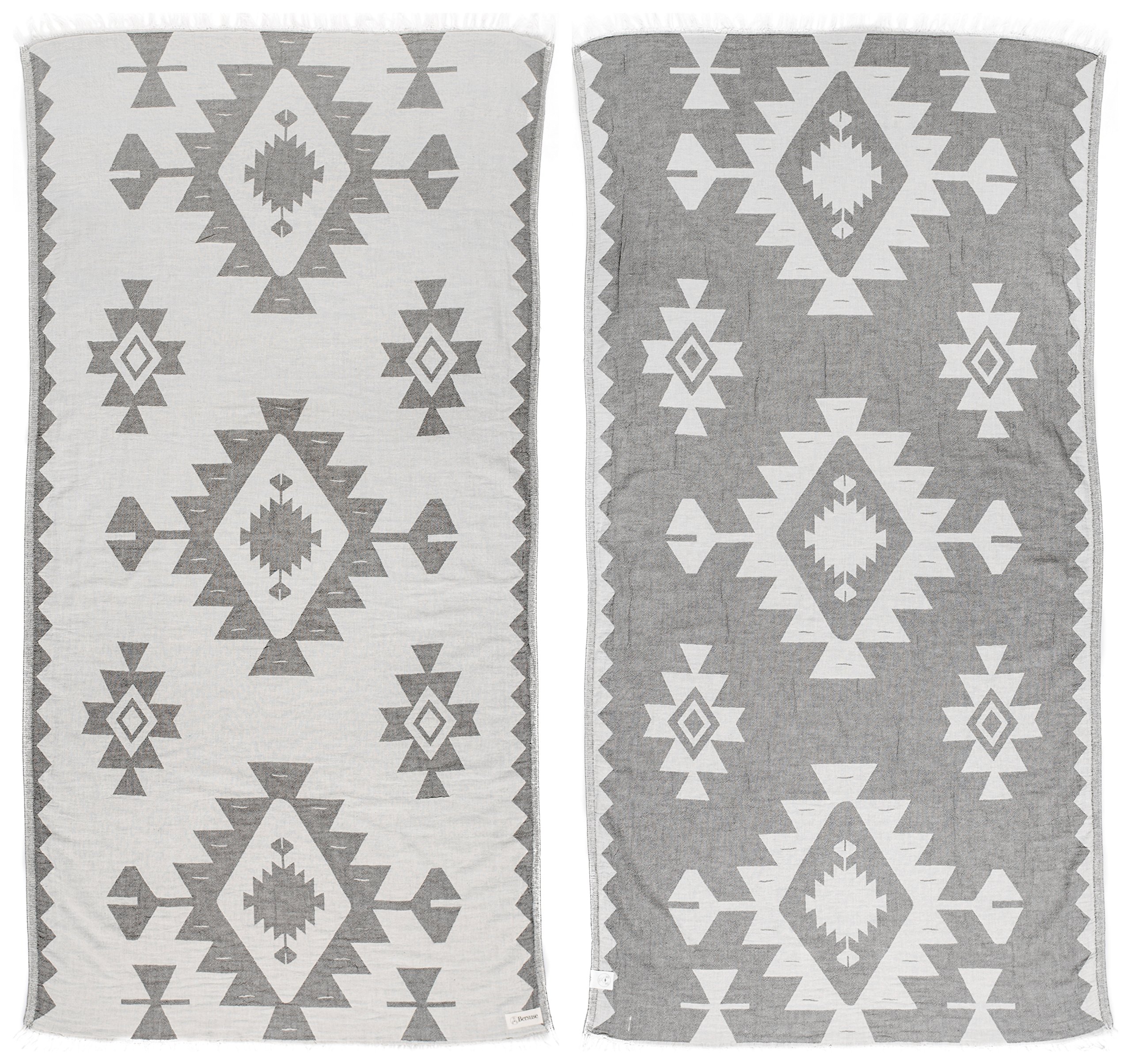 Bersuse 100% Cotton - Palenque Turkish Towel - Silver Gray