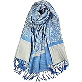 Plum Feathers Two Tone Vintage Paisley Pattern Pashmina Scarf