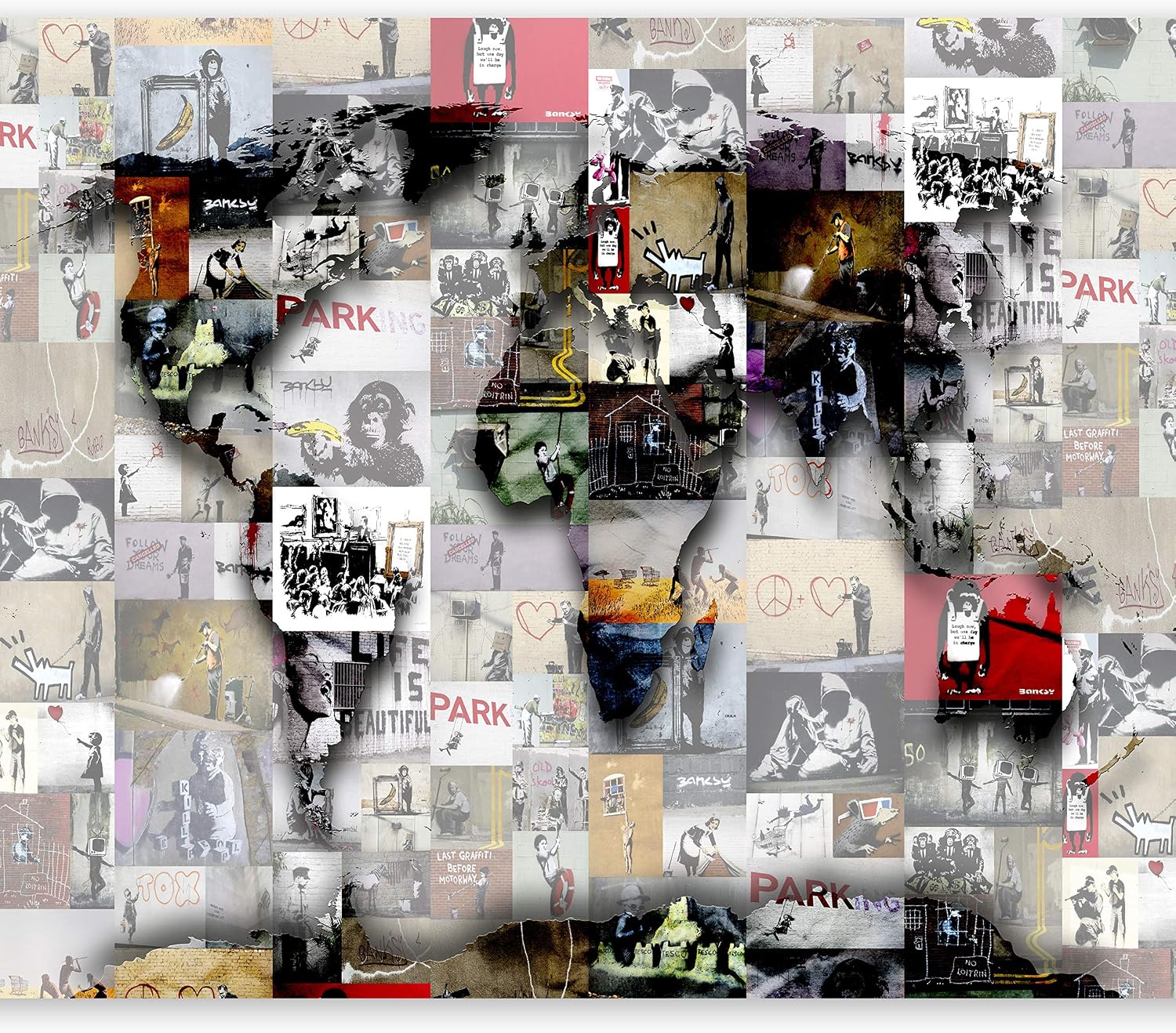 Amazon.com: artgeist Wall Mural Banksy 77"x55" XXL Peel and Stick Self