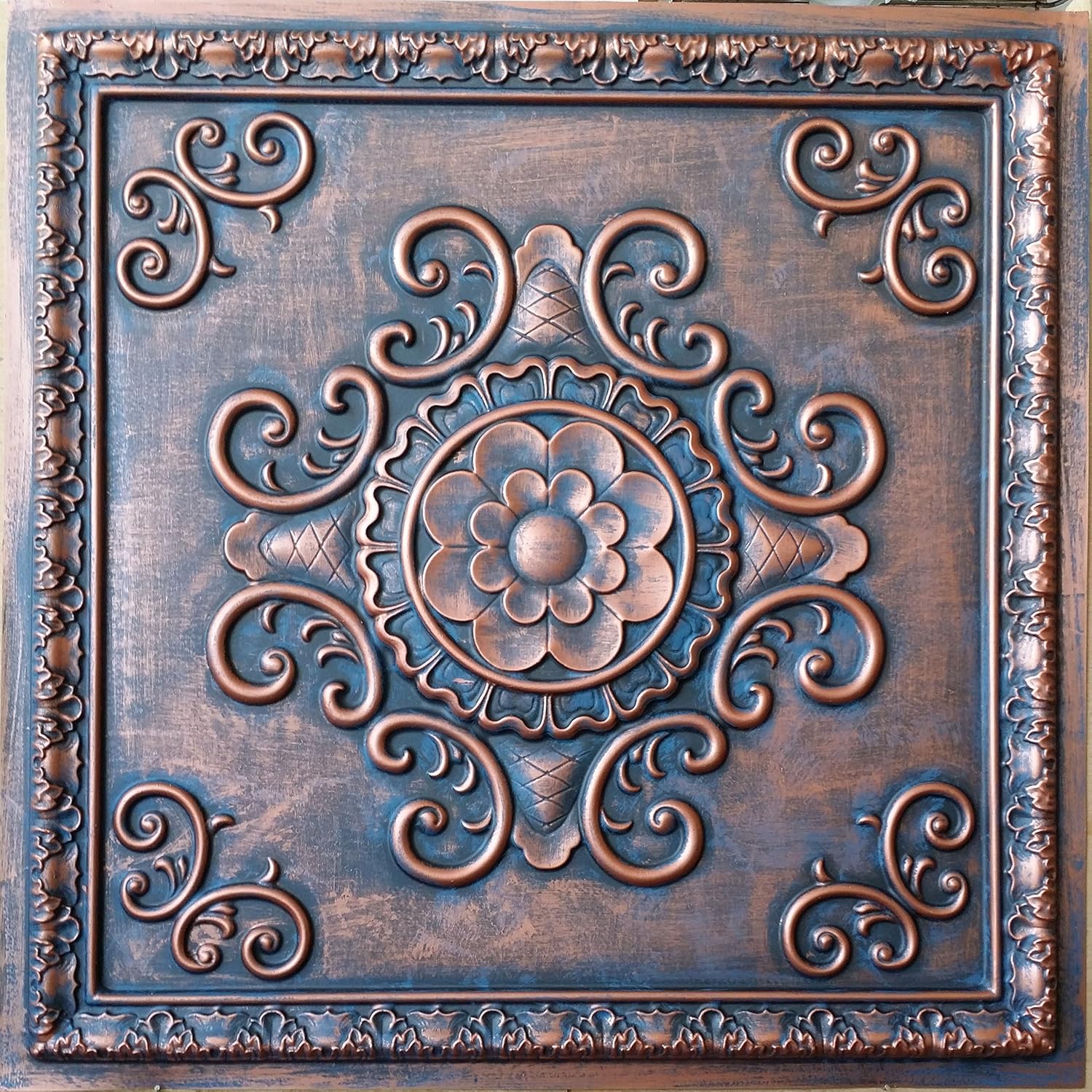 Amazon Com Tin Painting Artistic Aged Red Copper Ceiling Tiles 3d