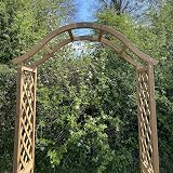 Selections Wooden Garden Arch with Curved Top Tan Arbour Focal Point view 3