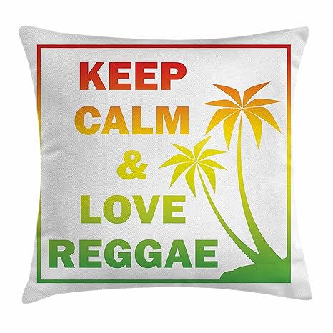 Amazon Com Ambesonne Rasta Throw Pillow Cushion Cover Keep Calm