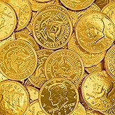 Chocolate Coins | 1.5-Pound Bag -125 Count | Bulk Chocolate Gold Coins for Holiday Gifts | Individually Wrapped Gold Candy for Gifting & Goodie Bags | St Patrick's Day Candy