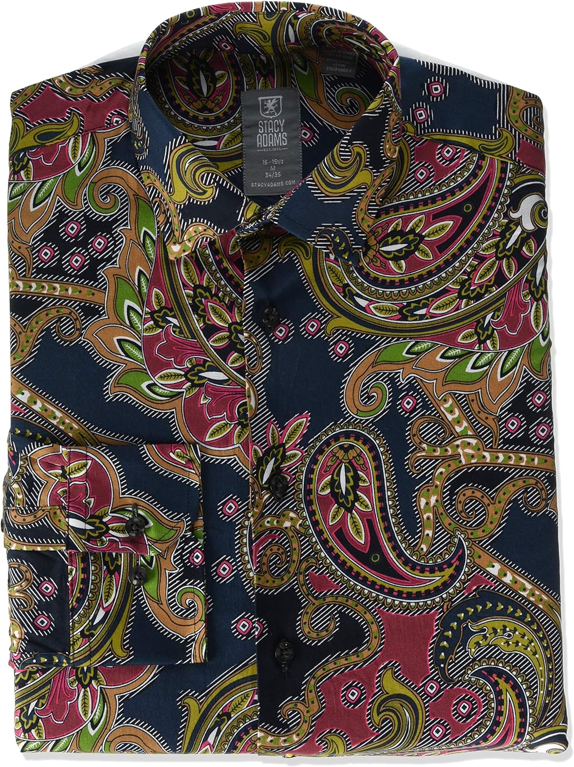 STACY ADAMS Men's Contemporary Modern Fit Dress Shirt at  Men’s Clothing store