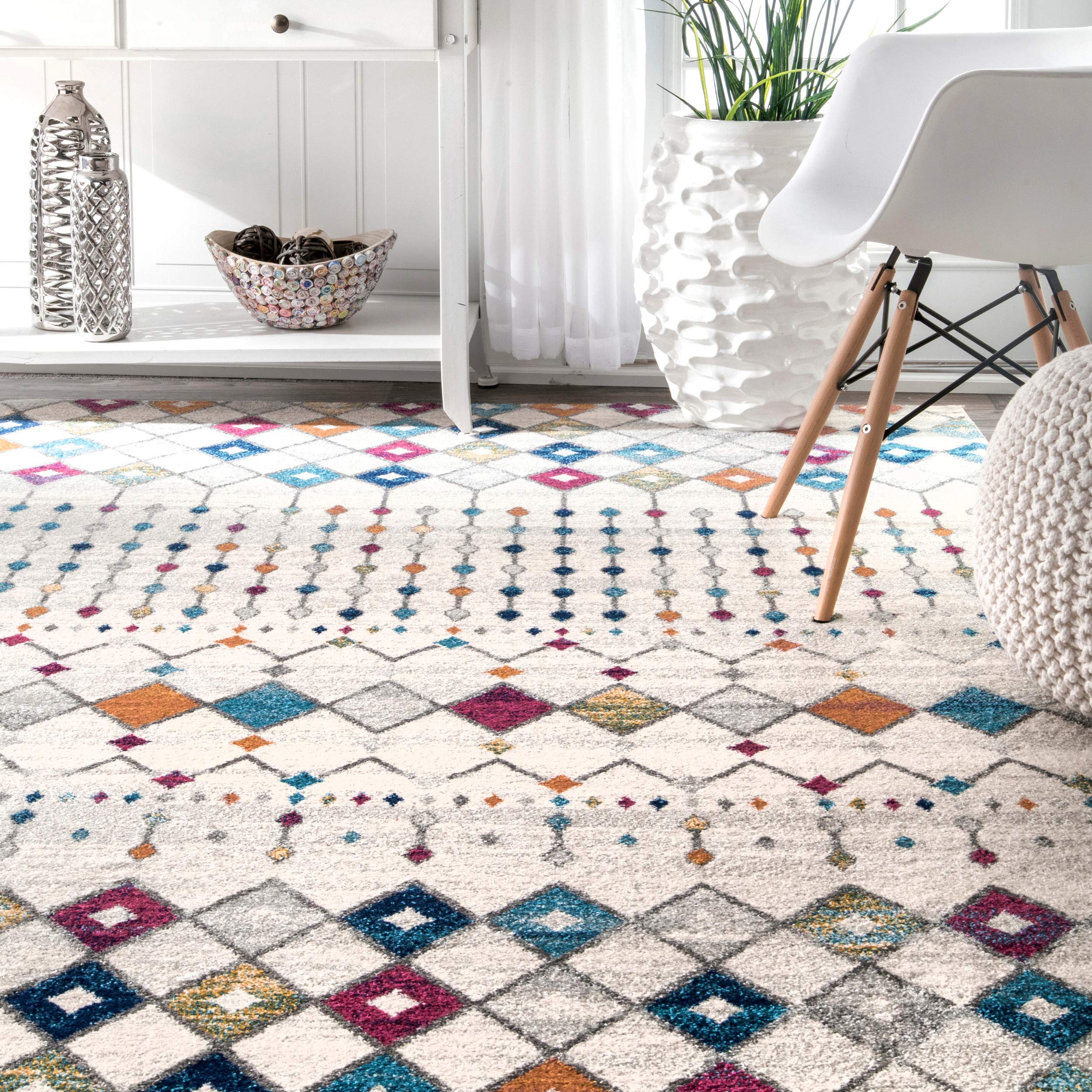 nuLOOM RZBD16D Moroccan Blythe Round Rug, 5, Multi