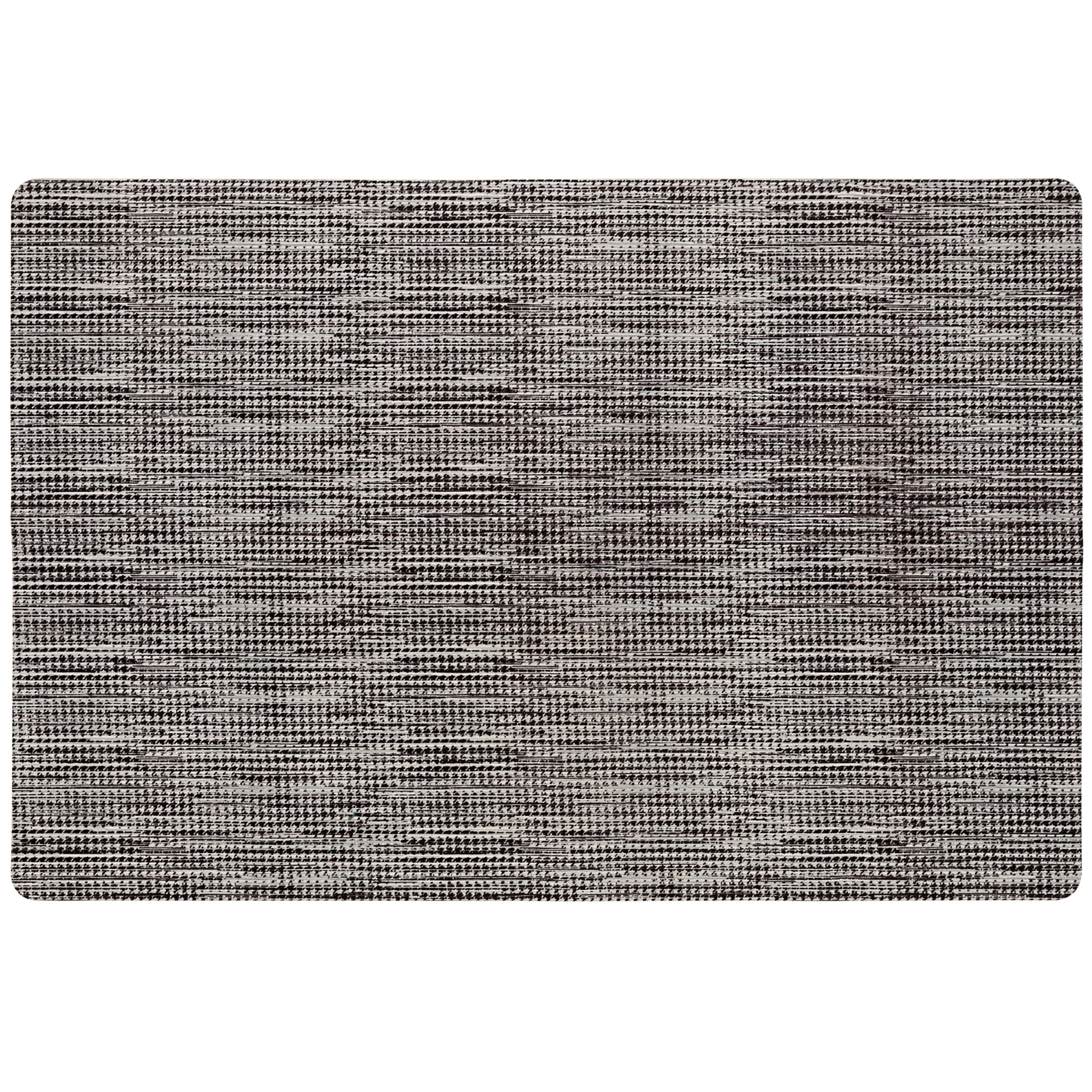 Photo 1 of TOWN & COUNTRY BASICS Smooth Step Houndstooth Low Profile Utility Kitchen Mat, Machine Washable with Non-Slip Backing, Grey/Black, 24"x35"
