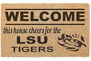 KH Sports Fan LSU Tigers Welcome Coir Doormat, 18x30 Inches, Tigers Outdoor Rug; Display Your Team Spirit with This Unique LSU Fighting Tigers Doormat