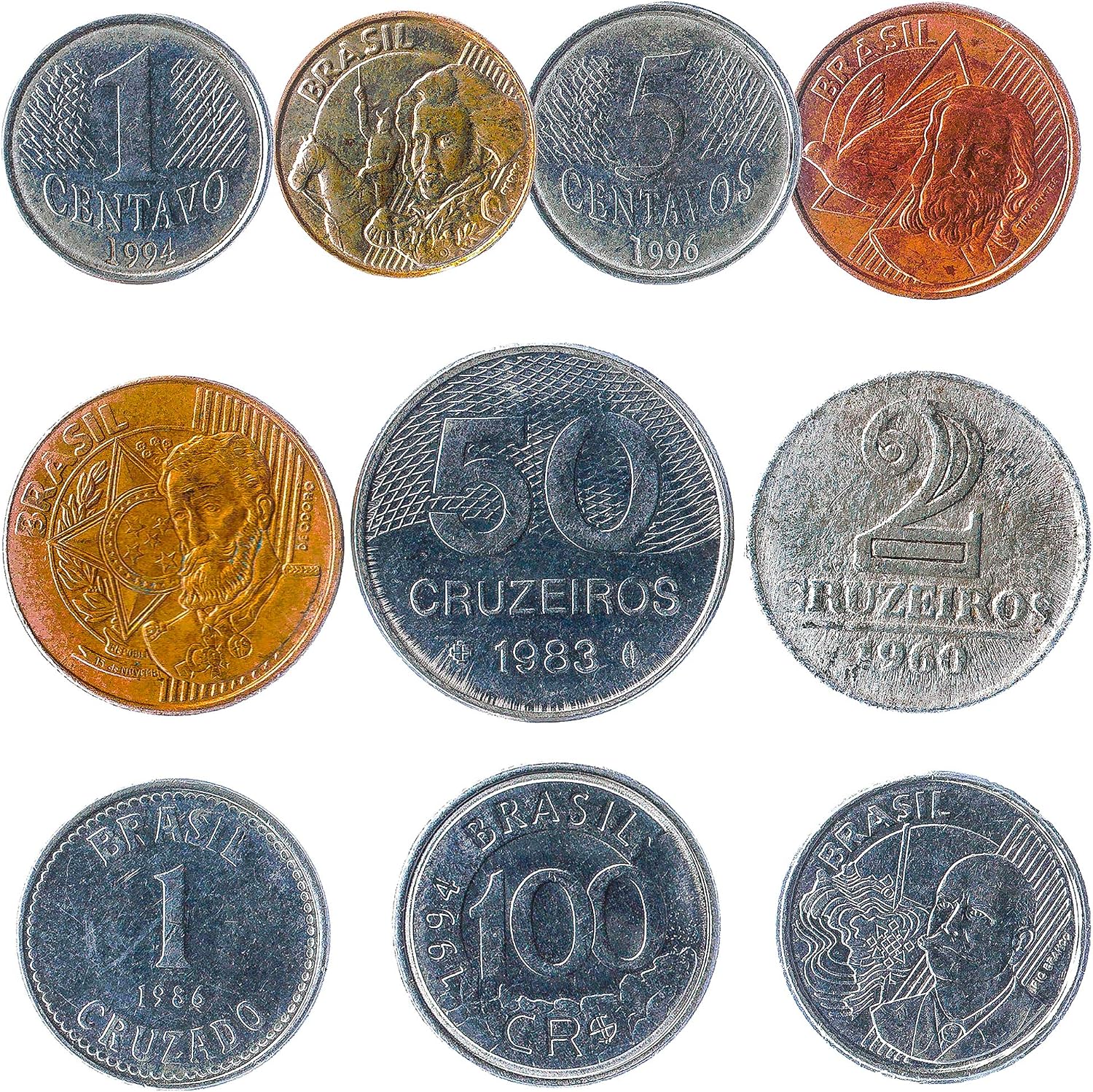 Brazil Mixed Coins Centavos Real Cruzados Cruzeiros Reais - Image 3