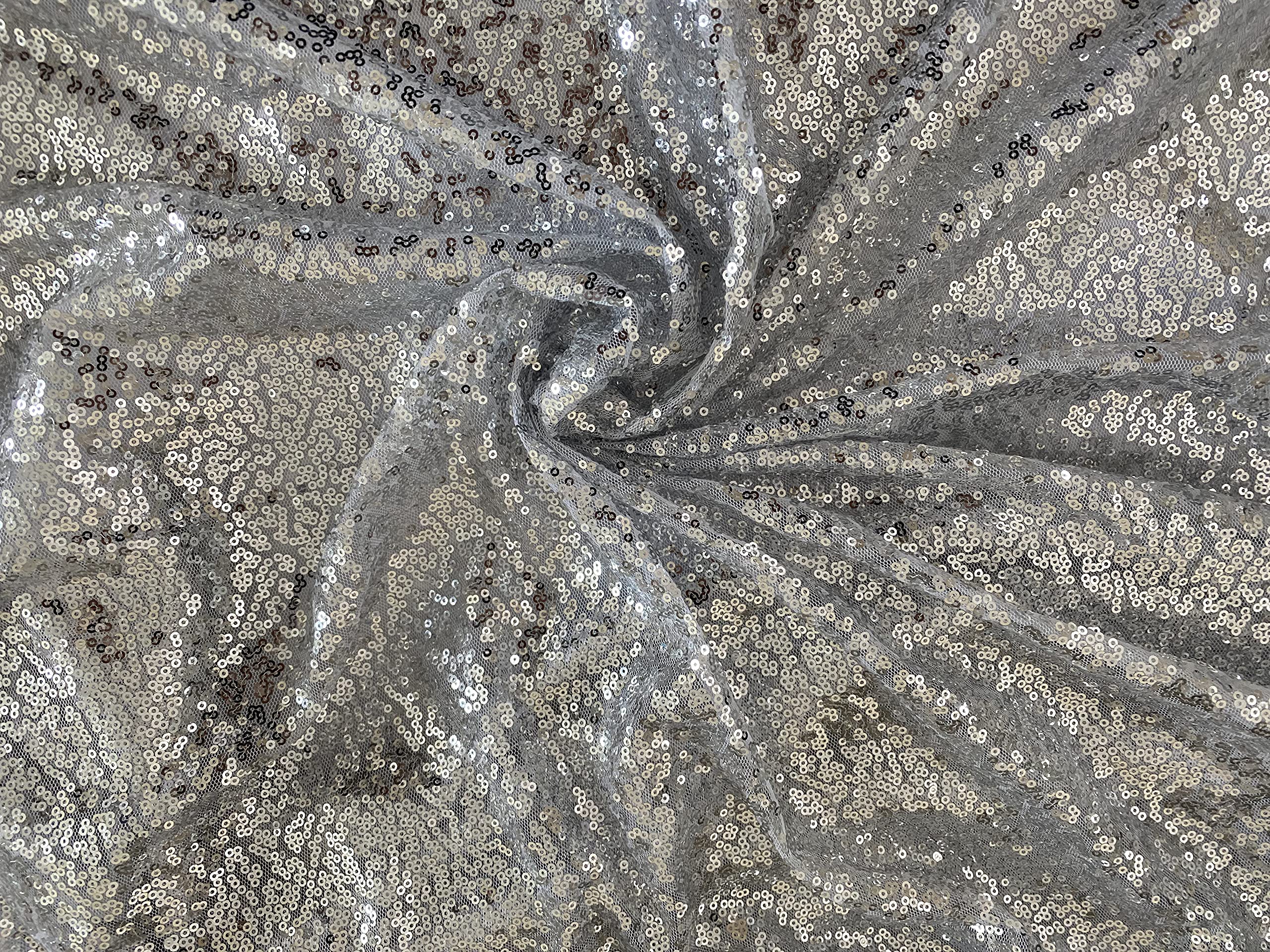 Fancy Textiles Heavy Sequin Sparkly Decorations Material Dress Making Fabric (Burgandy, 1 Meter(pre Cut)) — image 1