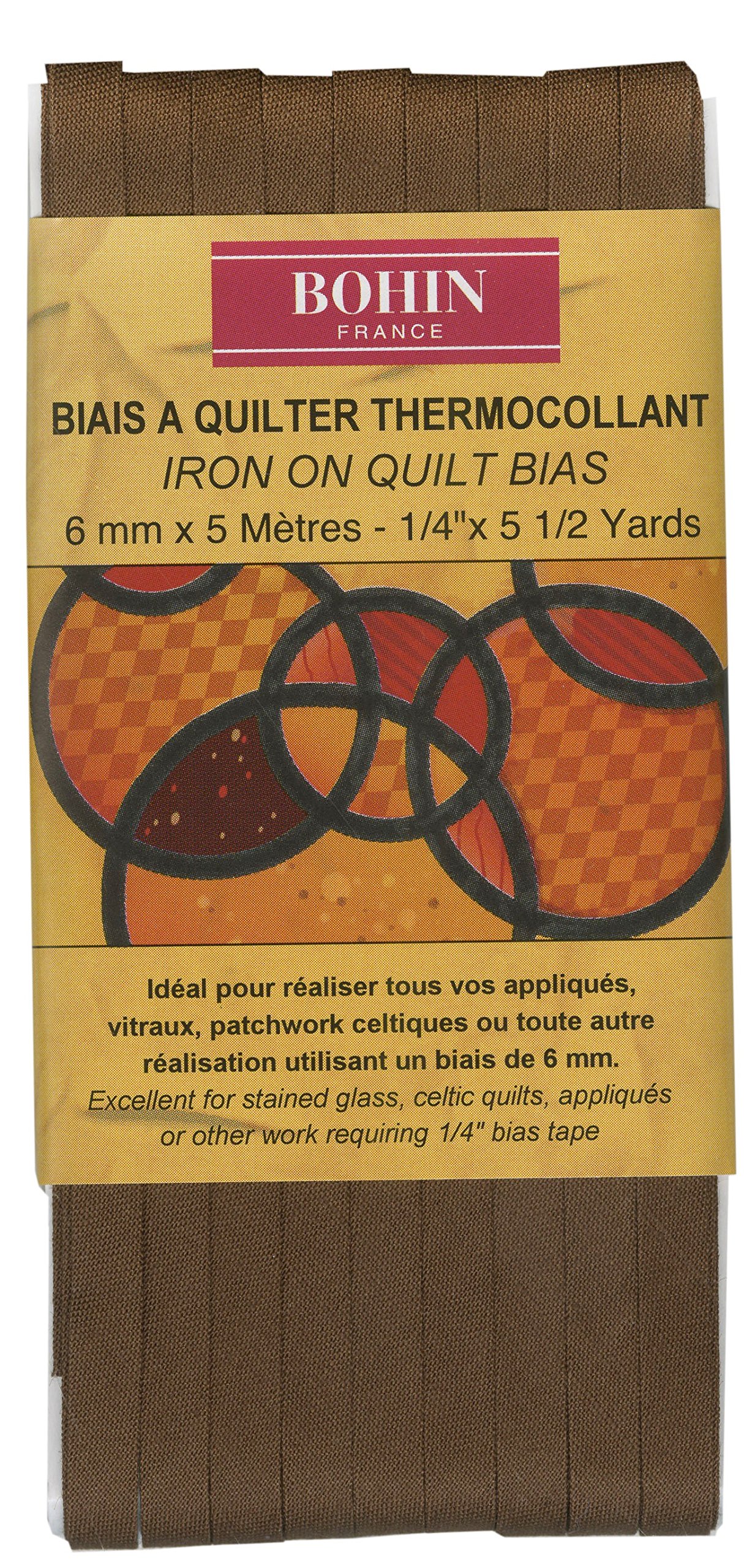 Bohin Fusible Quilt Bias Medium Brown 1/4in x 5 1/2yds