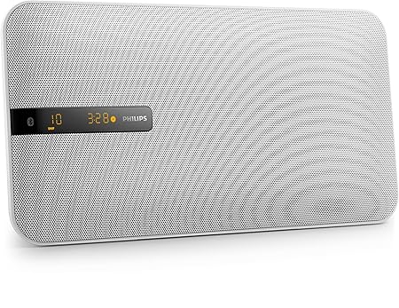 Philips BTM2660W Flat Stereoanlage mit Multipair (Bluetooth, UKW, Wandmontage, 20 Watt) weiß
