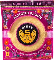 Siete Almond Flour Tortillas, 7 Ounce (Pack of 1), 8 ct (Frozen)