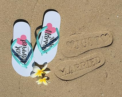 just married flip flops his and hers
