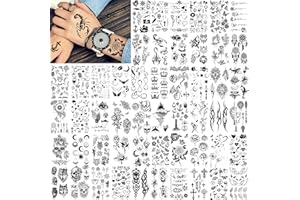 FANRUI 52 Sheets Creative Black Tiny Crown Infinity Triangle Fake Tattoos For Men Women Realistic Stars Letters Tattoos For Kids Tattoos Temporary Waterproof Arm Hand Face Finger Neck Tatoo Stickers