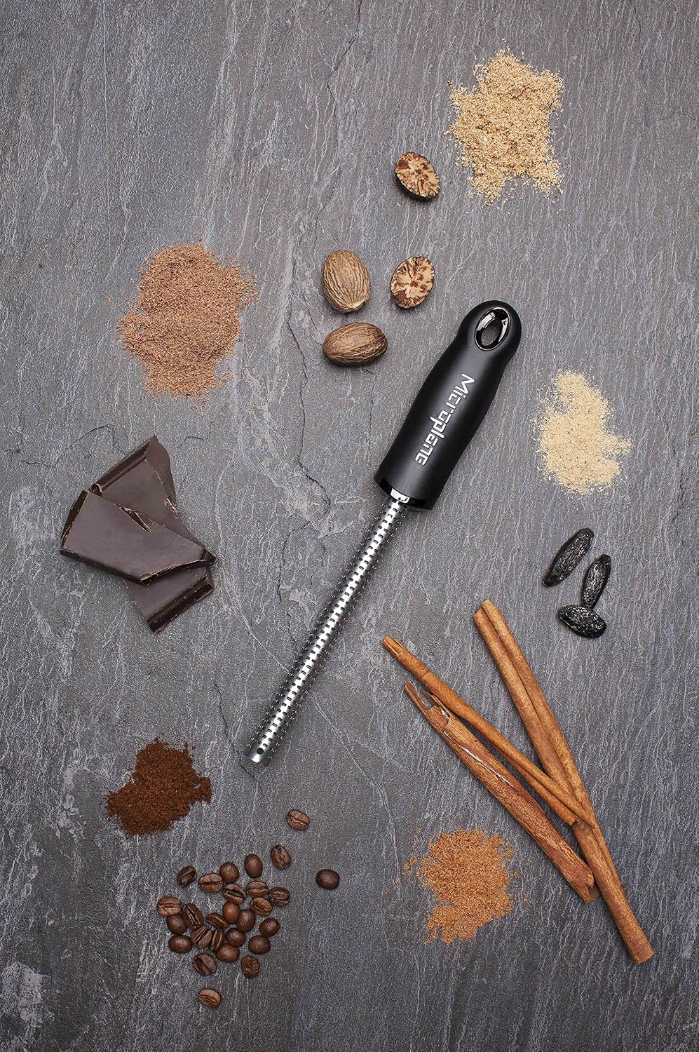 Microplane Spice Grater for Nutmeg Cinnamon, Chocolate, Nuts and Coffee Beans in Black with Stainless Steel Blade - Made in USA - Image 3