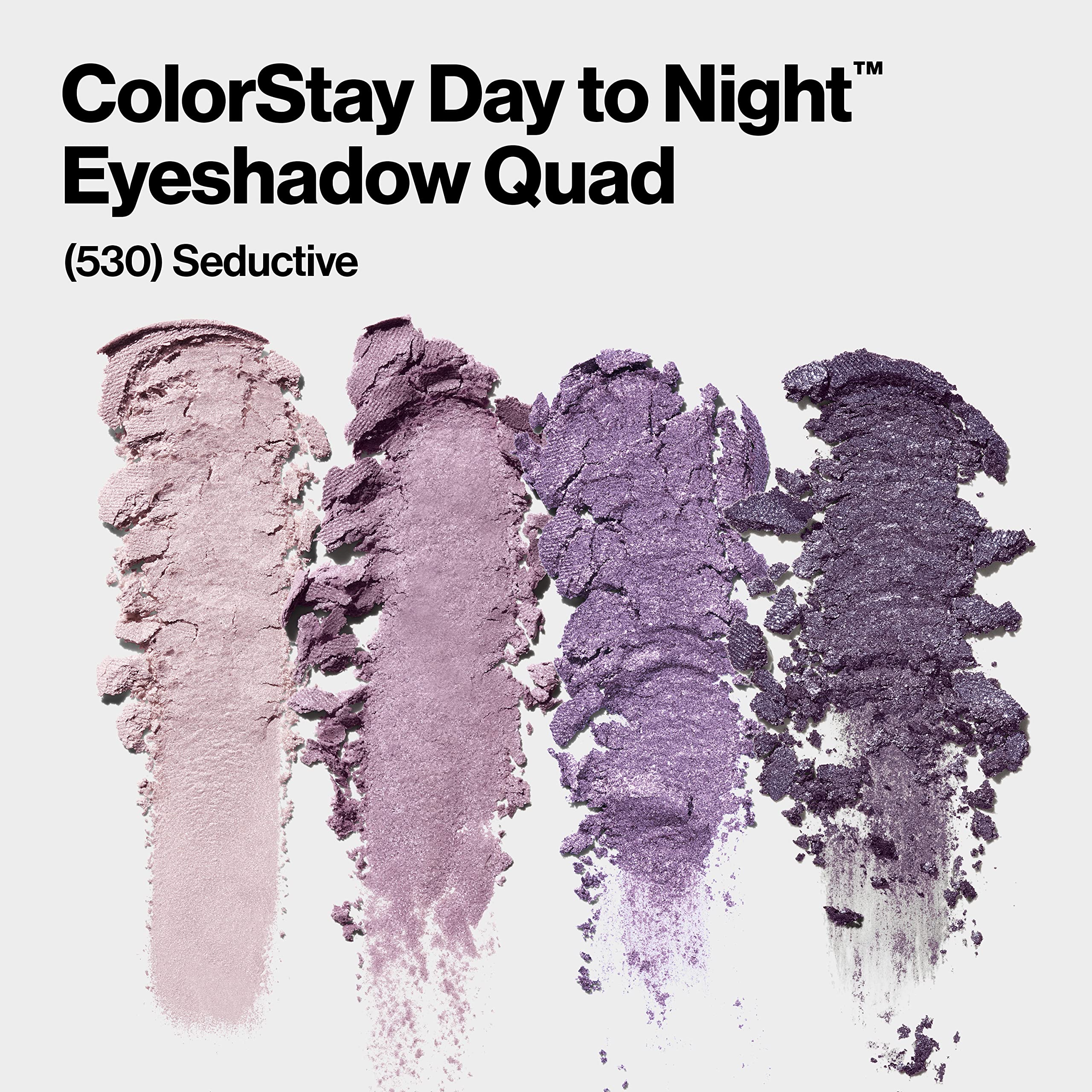 Revlon ColorStay Day to Night Eyeshadow Quad, Longwear Shadow Palette with Transitional Shades and Buttery Soft Feel, Crease & Smudge Proof, 530 Seductive, 0.16 Oz