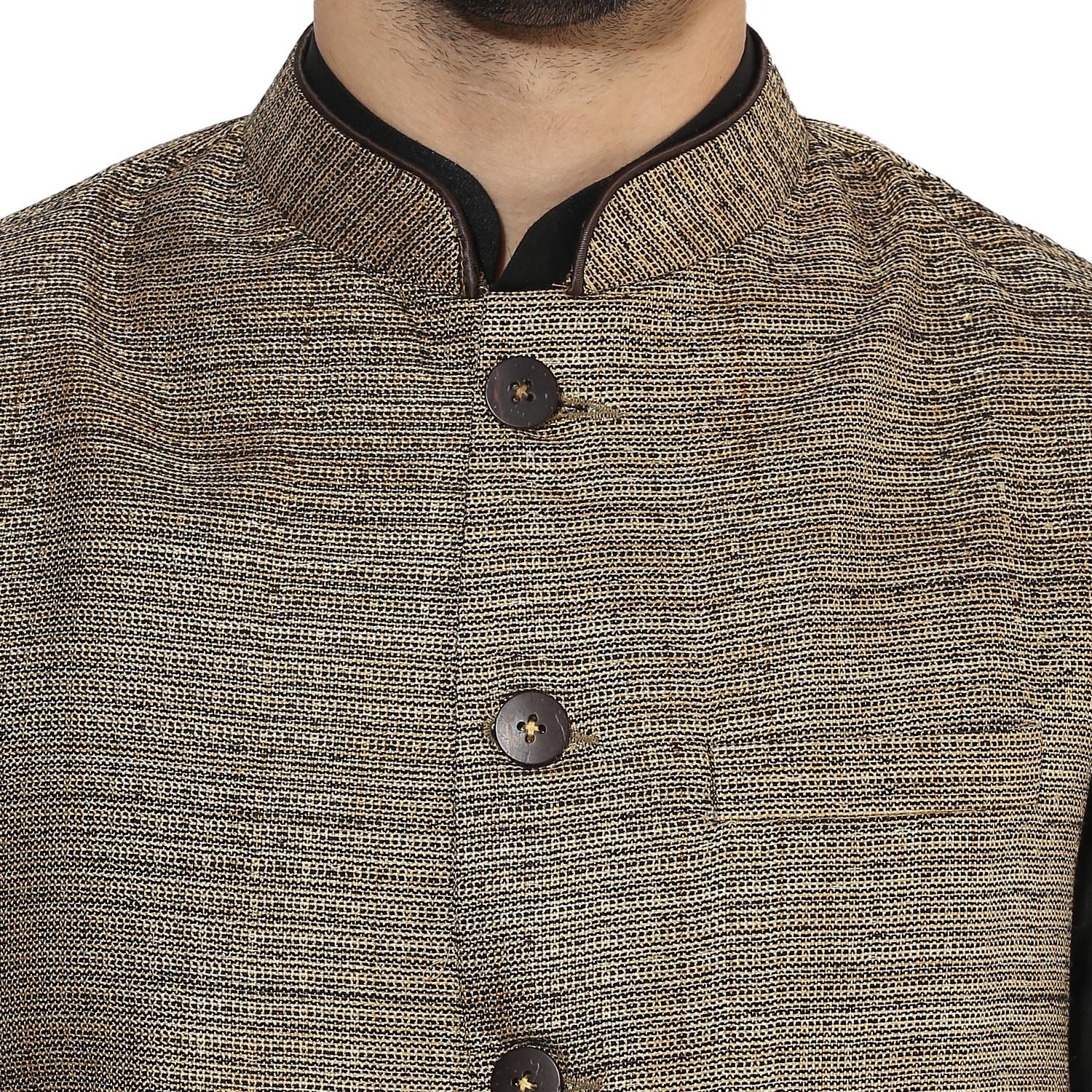 kisah brocade cotton silkself designwaistcoat for for men's