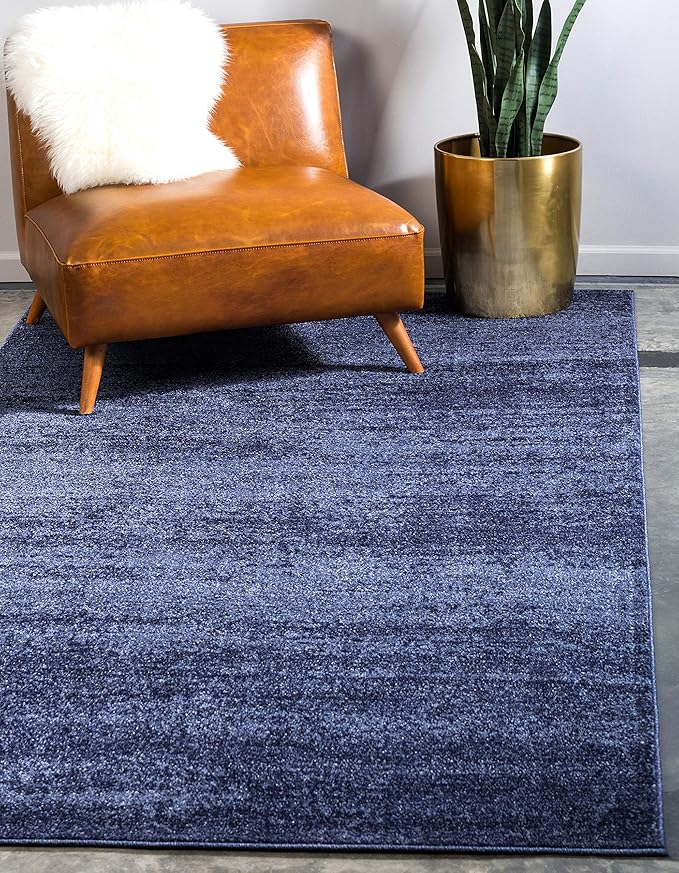 Unique Loom Del Mar Collection Contemporary Transitional Navy Blue Area