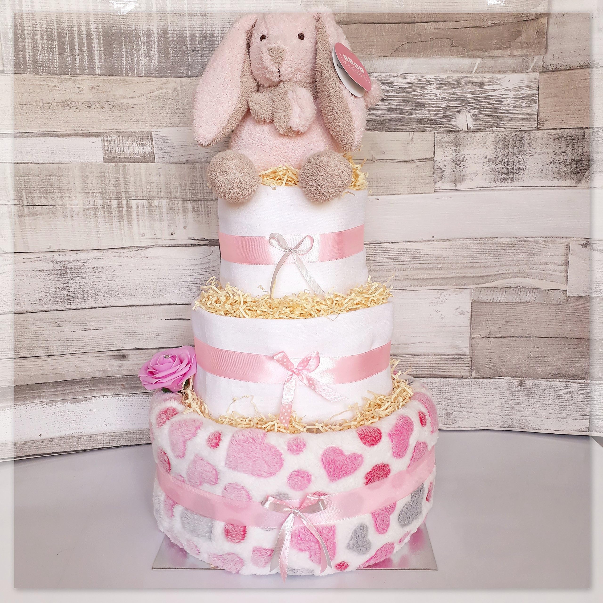 Nappy cake Baby Girl Baby Shower Gift 3 Tier Hamper