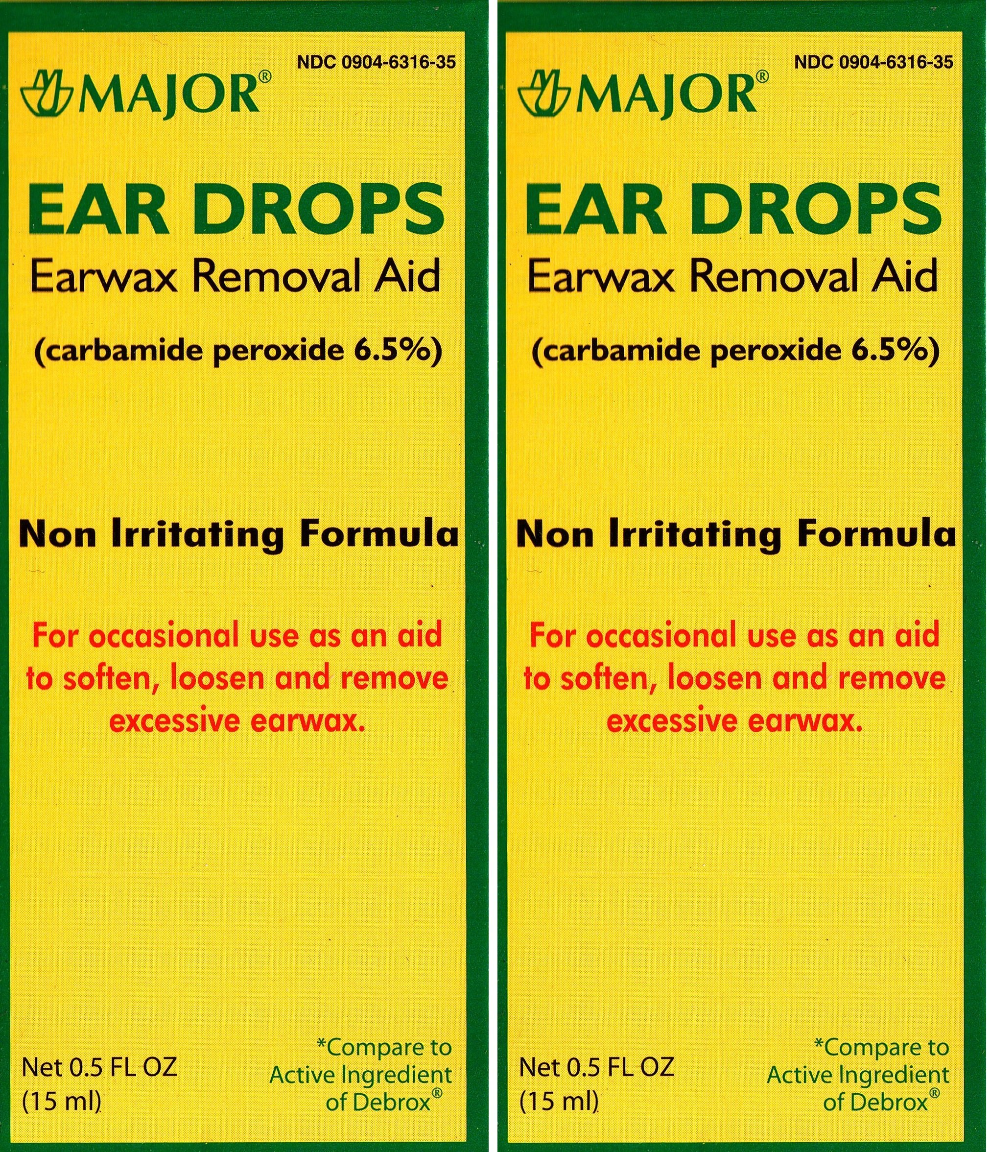 Ear Drops Earwax Removal Aid Carbamide Peroxide 6.5 Generic for Debrox
