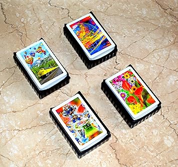 100% Plastic Playing Poker Cards Mark Resistant, Durable, Flexible, Shuffle Effortlessly and Deal with Ease Playing Cards (Set of 4) by-Wigano