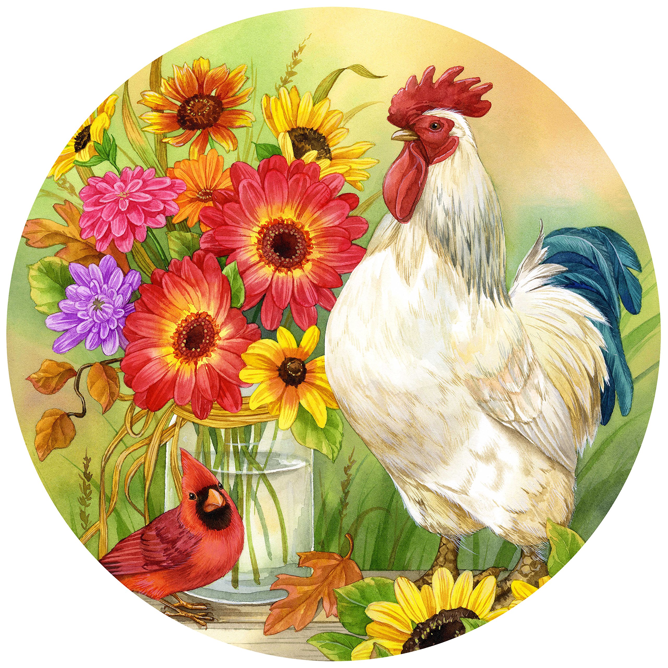 Buy The Jigsaw Puzzle Factory Jane Maday Rounds Garden Bench, Birds &  Flowers Puzzle Games for Adults and Kids Ages 12 and Up, Made in the USA,  300 Piece, Full Size is