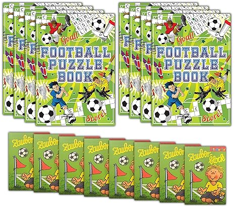 KSS Fußball Set 16 Teilig 8 X Zauberblock und 8 X Rätselbuch für Kindergeburtstag , als Mitbringsel , Mitgebsel ,Verlosung , Tombola