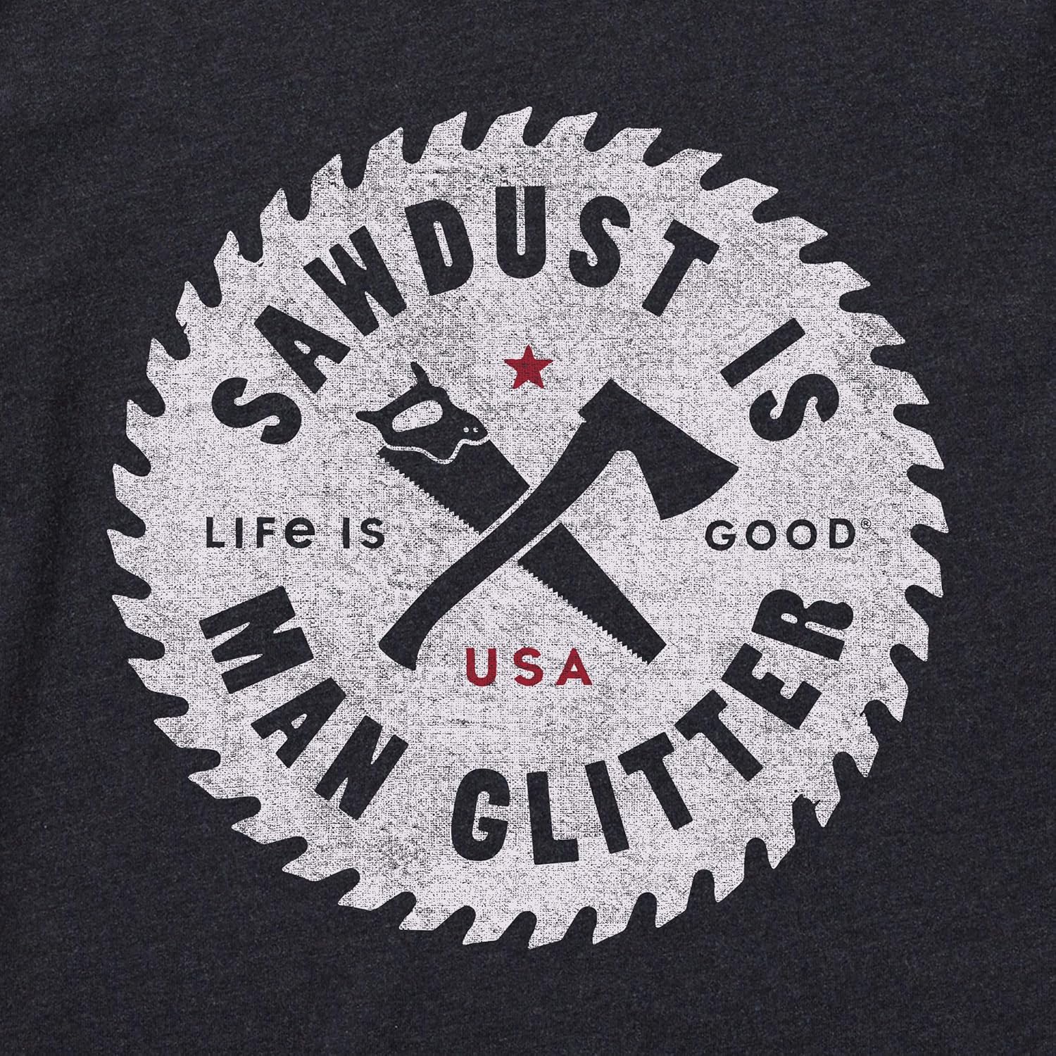 Life is Good Mens Long Sleeve Crusher Graphic T-Shirt: Clothing