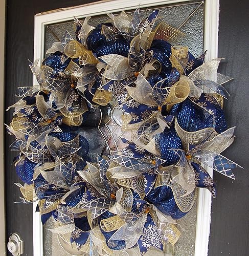 Amazon Com Xl Dark Navy Blue And Gold Hanukkah Or Christmas Deco