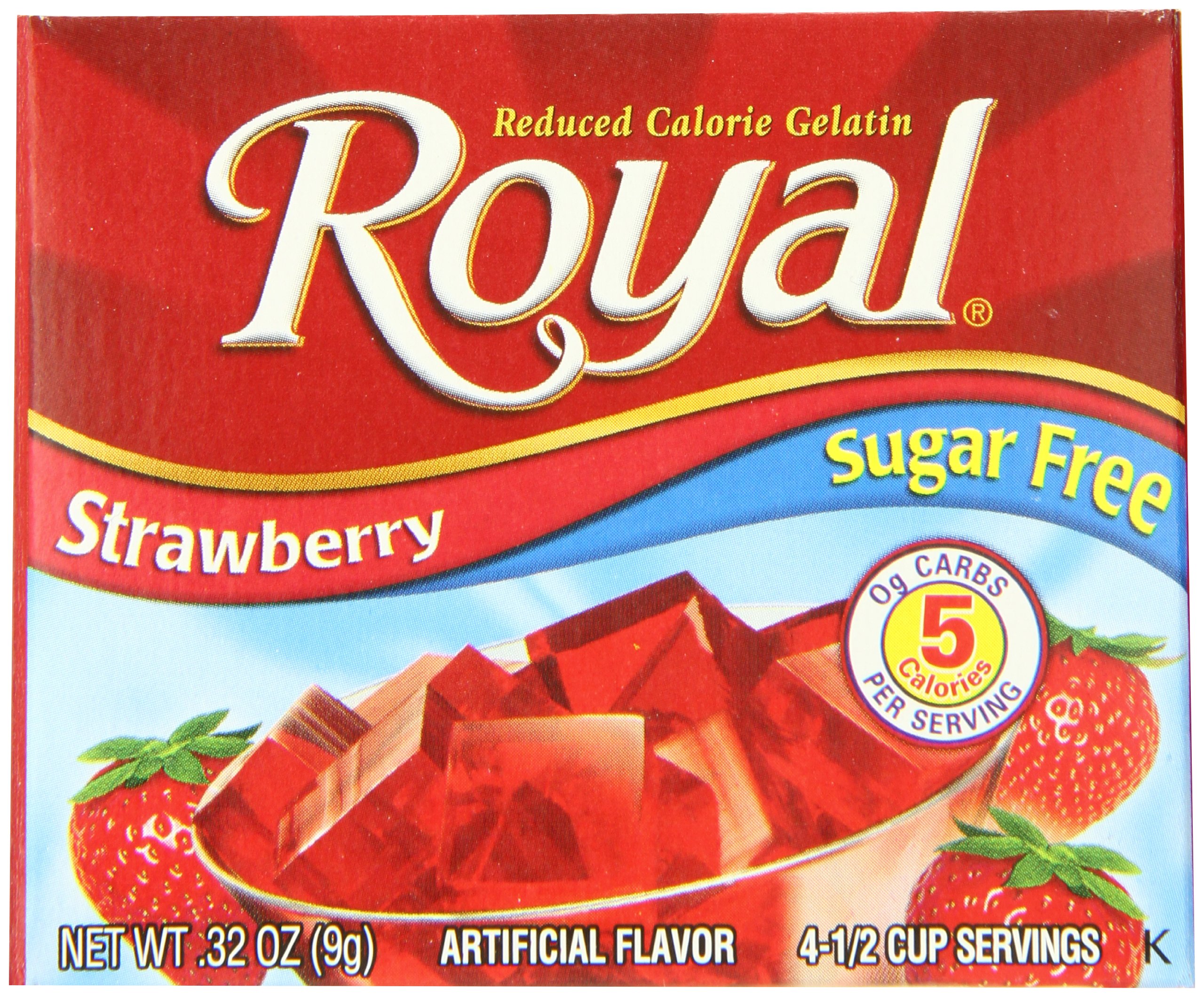 Royal Gelatin, Sugar Free, Orange, 0.32Ounce (Pack of 12