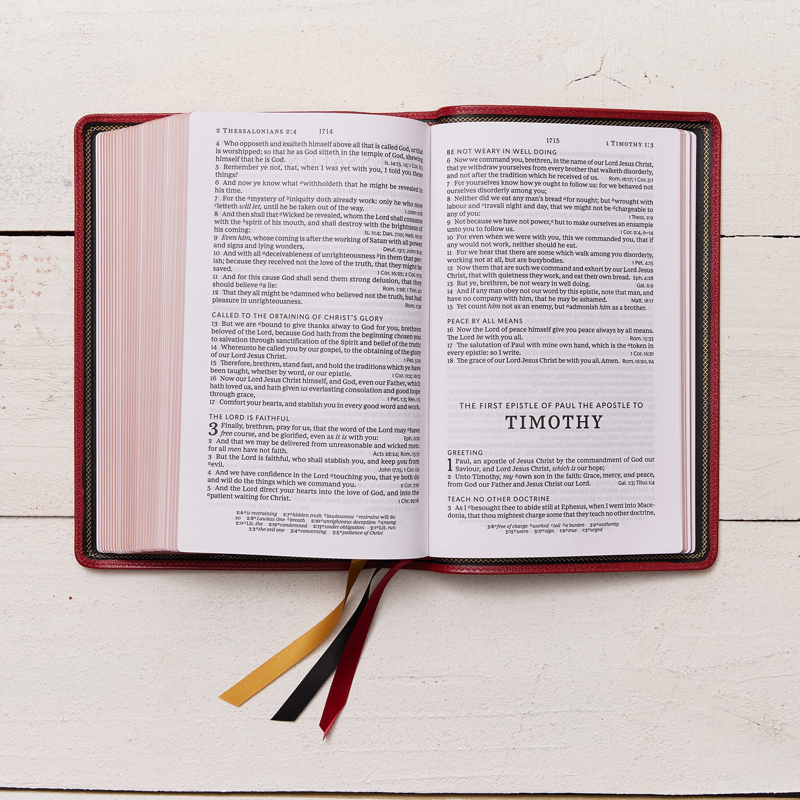 KJV Holy Bible: Large Print Single-Column with 43,000 End-of-Verse Cross References, Red Goatskin Leather, Premier Collection, Personal Size, Red Letter: King James Version KJV Holy Bible: Large Print Single-Column with 43,000 End-of-Verse Cross References, Red Goatskin Leather, Premier Collection, Personal Size, Red Letter: King James Version Leather Bound