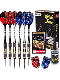 Ignat Games Steel Tip Darts - Professional Darts Set with Aluminum Shafts and Flights + Dart Sharpener + Innovative Case