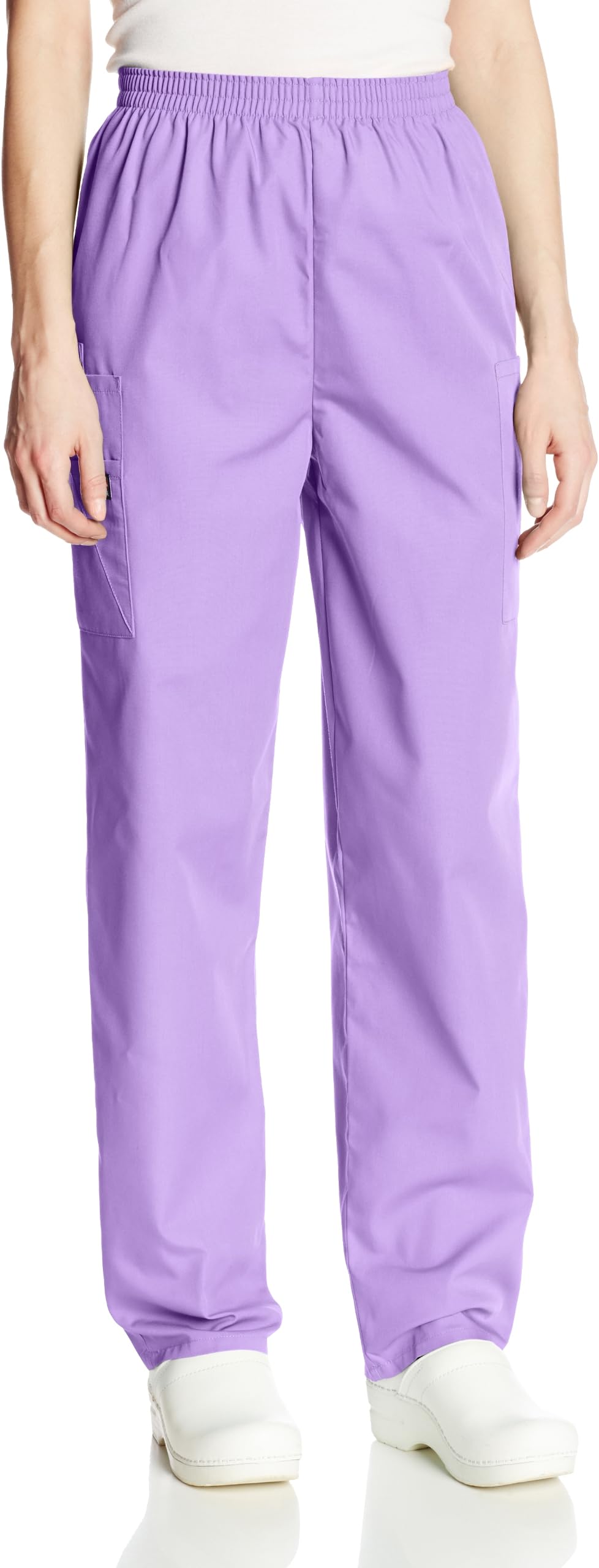 Cherokee Women's Tall Size Workwear Elastic Waist Cargo Scrubs Pant, Orchid, Large