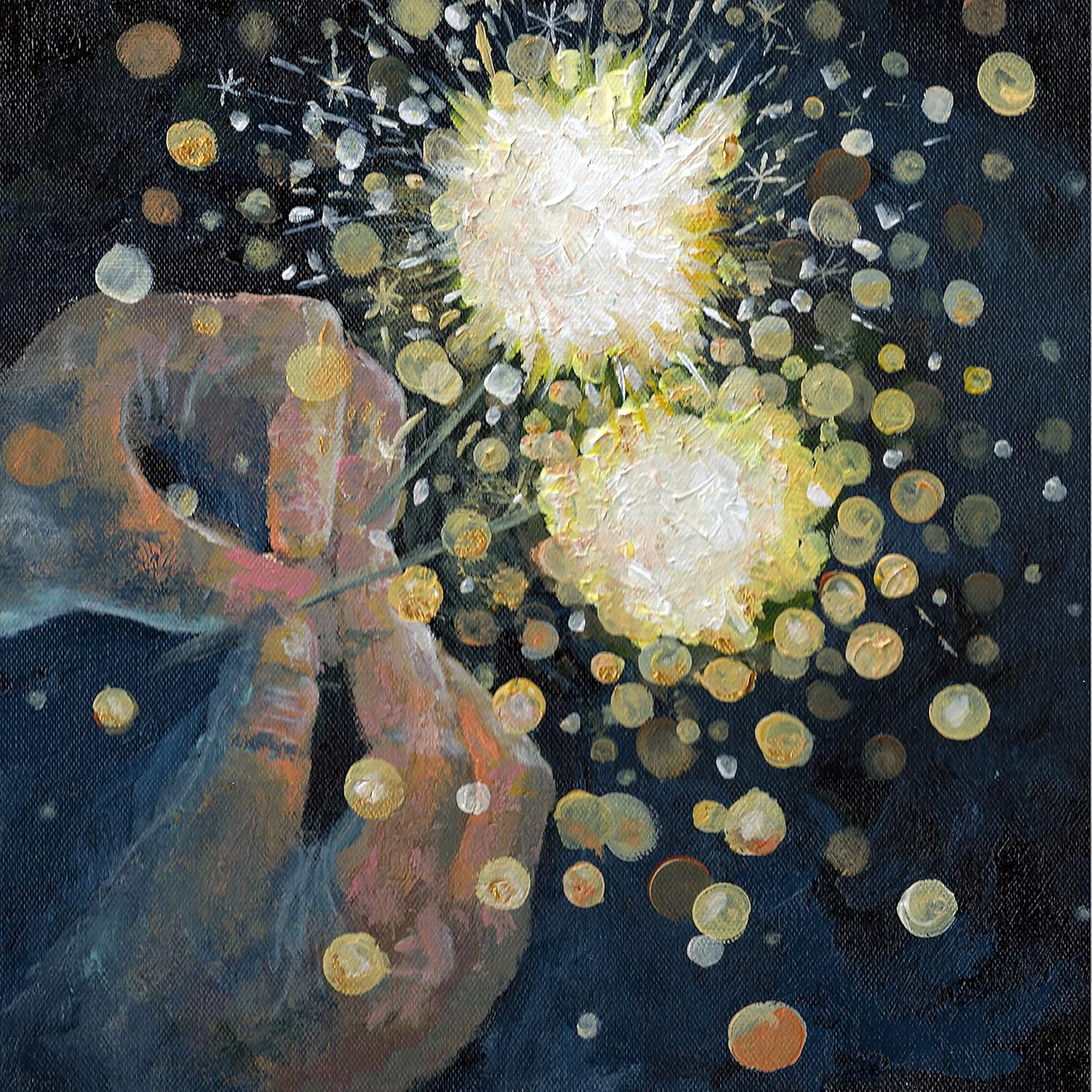 "Spark" Acrylic Sparkler Painting Art Print Handmade