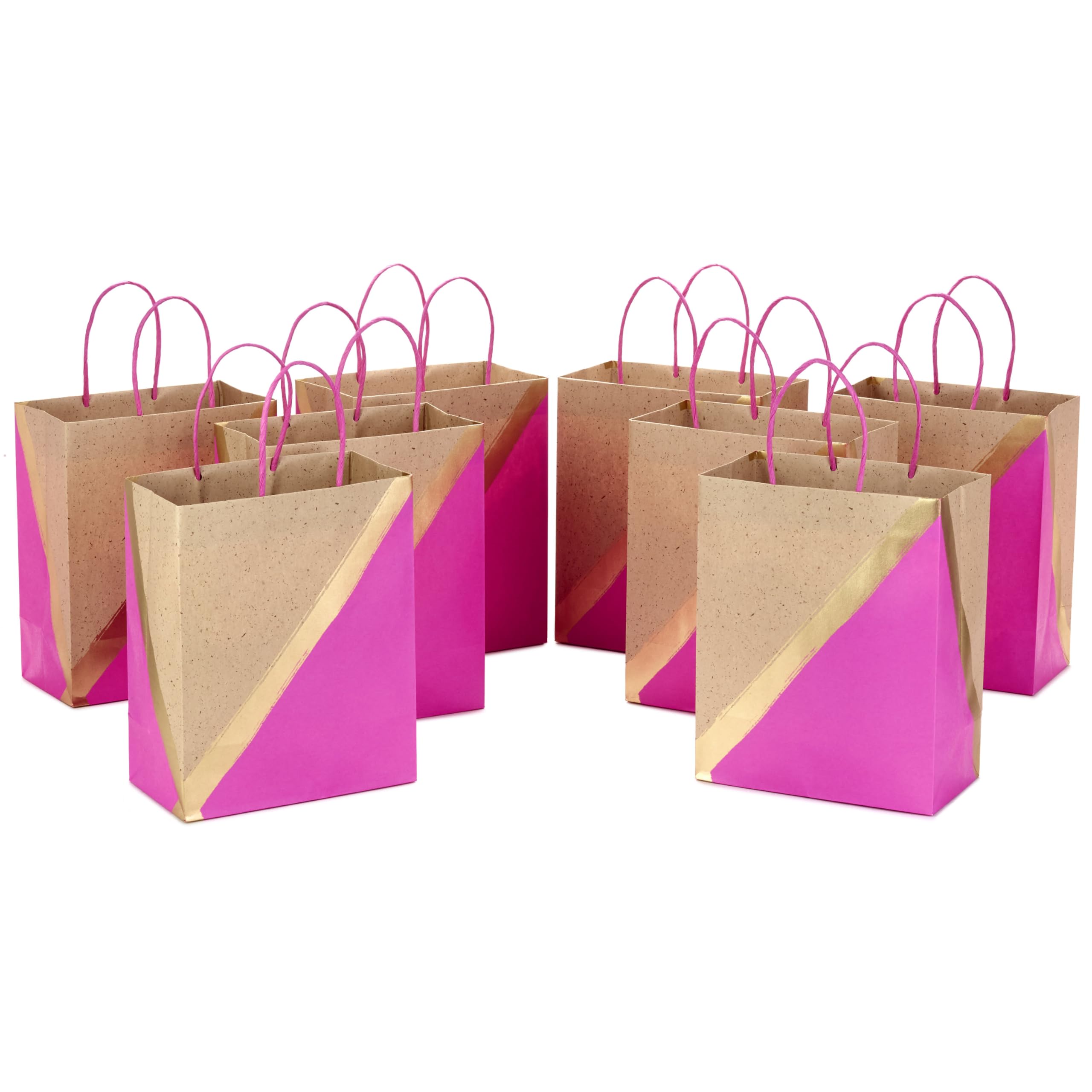 Hallmark 5EGB6099 Set of 8 Medium Stiff Handle Pink Gift Bags Paper B07PFFDT2B