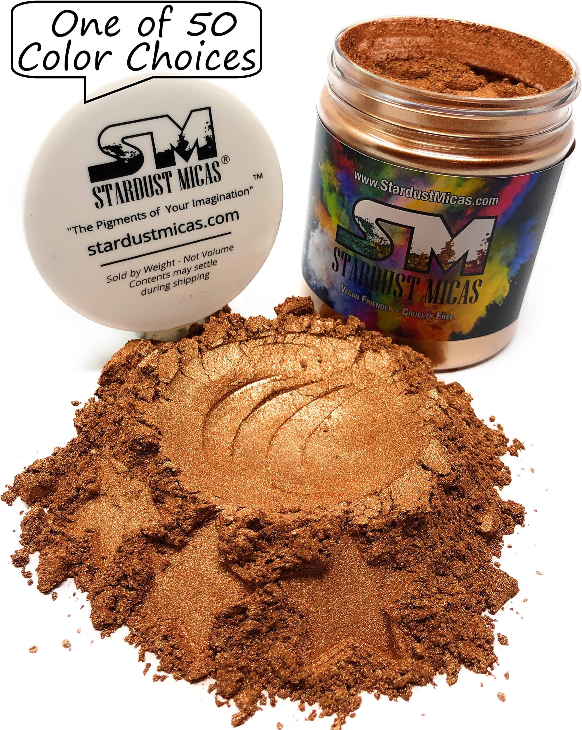 Stardust Mica Metallic Micas Pigment Powder Cosmetic Grade for Soap Making, Epoxy Resin, Makeup, Coloring Slime, Bright True Colors Stable Mica Colorant Bronze Age