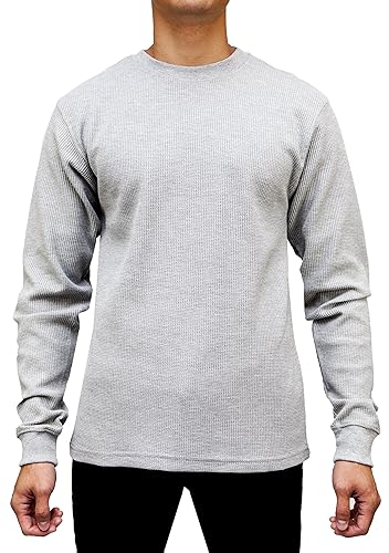 Access Men's Heavyweight Long Sleeve Thermal Crew Neck Top LtGray