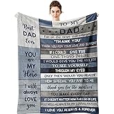 Yamco Dad Birthday Gifts Blanket - Dad Gifts from Daughter Christmas 60"x50" Blankets - Father Birthday Gifts for Dads Who Wants Nothing - Fathers Day Presents from Son - Best Daddy Ever Gift Ideas