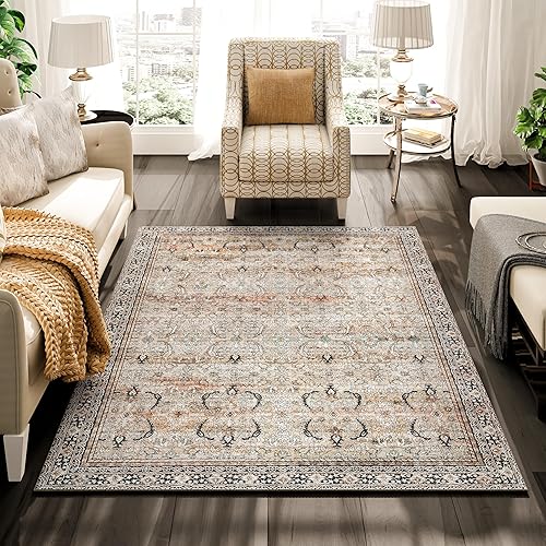 Istana Washable Rugs 3x5 - Charcoal Olive Bedroom Rug - Kid & Pet Friendly 3x5 Area Rug - Non Shedding Rug Non Slip - Foldable Bedroom Rugs - Eco-Friendly Materials for Small Area Rugs