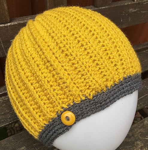 mustard yellow beanie hat